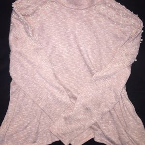 Pink Top with pearls